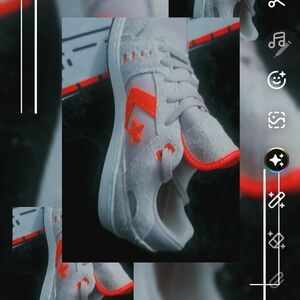 Converse suede Mens Stylish Gray and Orange Sneakers